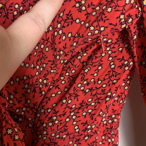 Free People Clara Floral Tunic Dress Red Small - Picture 12 of 16